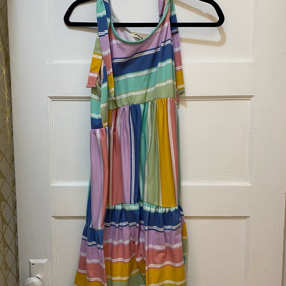 Colorful Striped Sleeveless Dress